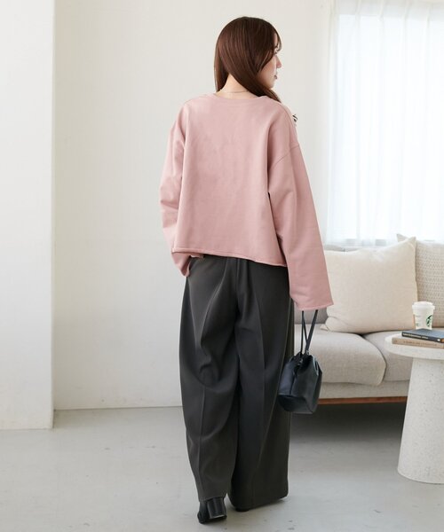 DISCOAT(ディスコート)の「裏毛深Vネックプルオーバー《WEB限定カラーあり》(スウェット・レディース・ネイビー/ダークブラウン/グレー/ブルー/アイボリー/ブラック/ピンク・FREE)」の22枚目の写真