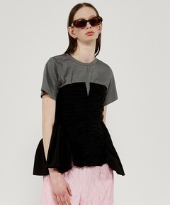 Taffeta Peplum T-shirt/タフタペプラムTシャツ【MAISON SPECIAL