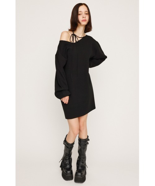 SLY（スライ）の「ASYMMETRY NECK LOOSE OP アシンメトリー ネック ルーズ ワンピース 秋服 冬服（ワンピース・レディース・杢グレー/アイボリー/ブラック・FREE）」の20枚目の写真