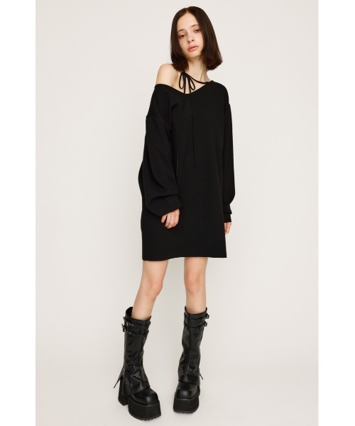 SLY（スライ）の「ASYMMETRY NECK LOOSE OP アシンメトリー ネック ルーズ ワンピース 秋服 冬服（ワンピース・レディース・杢グレー/アイボリー/ブラック・FREE）」の21枚目の写真