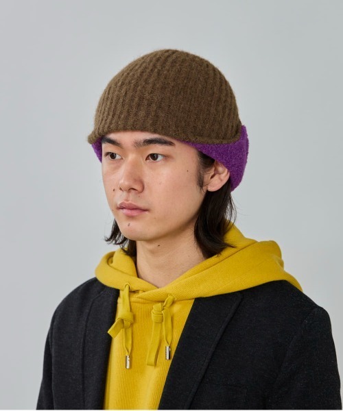 OVERRIDE（オーバーライド）の「OVERRIDE  ALPACA BLEND EARLAP BEANIE / オーバーライド（ニットキャップ/ビーニー・メンズ・ブラック/ブルー/ブラウン・57~59cm）」の16枚目の写真