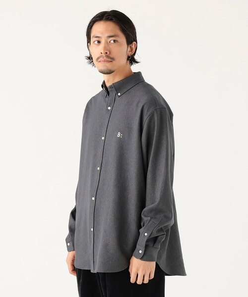 B:MING by BEAMS（ビーミングバイビームス）の「ポリエステル ツイル ボタンダウン シャツ（シャツ/ブラウス・メンズ・チャコールグレー/ネイビー・S/M/L/XL）」の6枚目の写真