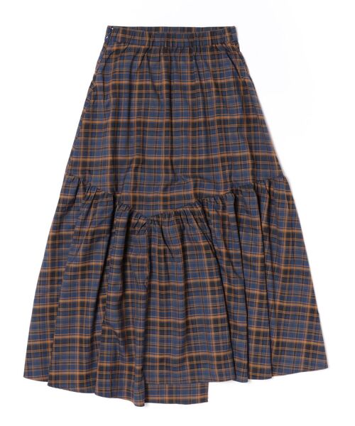 FREE'S MART（フリーズマート）の「◆チェックアシメティアードスカート（スカート・レディース・ブラウン系その他/ダークネイビー・SMALL/MEDIUM）」の3枚目の写真