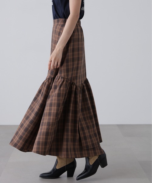 FREE'S MART（フリーズマート）の「◆チェックアシメティアードスカート（スカート・レディース・ブラウン系その他/ダークネイビー・SMALL/MEDIUM）」の14枚目の写真