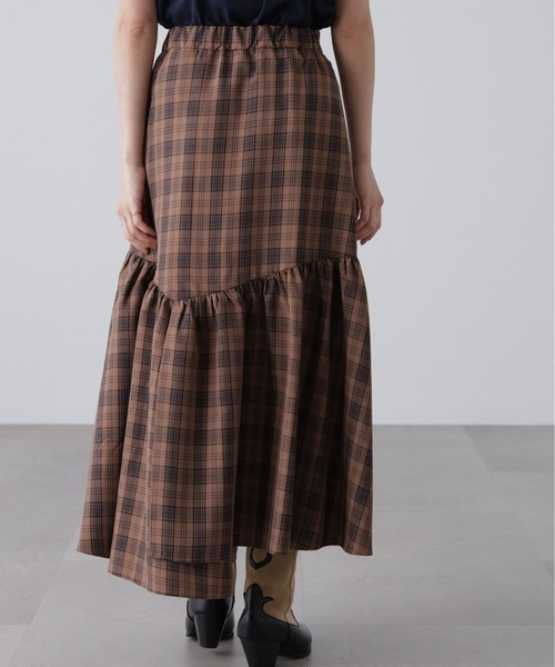 FREE'S MART（フリーズマート）の「◆チェックアシメティアードスカート（スカート・レディース・ブラウン系その他/ダークネイビー・SMALL/MEDIUM）」の15枚目の写真
