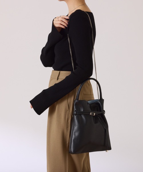 PAPILLONNER（パピヨネ）の「ベルトワンハンドルトート（トートバッグ・レディース・ベージュ/ブラック・FREE）」の3枚目の写真