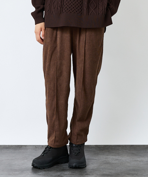 FORTUNA HOMME（フォルトゥナオム）の「【FORTUNA/フォルトゥナ】ECOTECコーデュロイEASYパンツ/ユニセックス【WEB限定】（スラックス・メンズ・ブラウン/ブラック・L/M）」の2枚目の写真