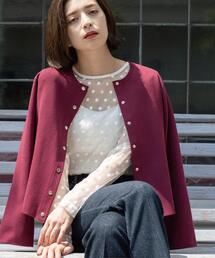 ボルドー」に該当するレディースのカーディガン/ボレロ