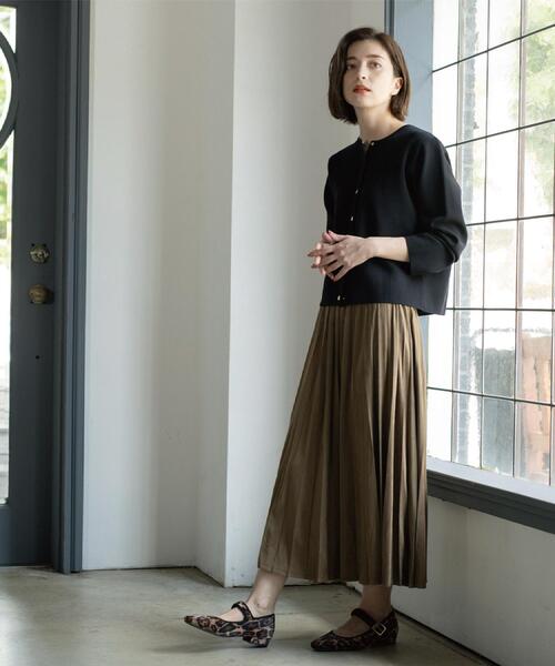 OPAQUE.CLIP（オペークドットクリップ）の「スナップボタンニットカーディガン【UVケア/洗濯機OK】《6col/S～LL》（カーディガン/ボレロ・レディース・アイボリー/ブラック/ネイビー系5/グリーン/キャメル/ボルドー・36/38/40/42）」の7枚目の写真