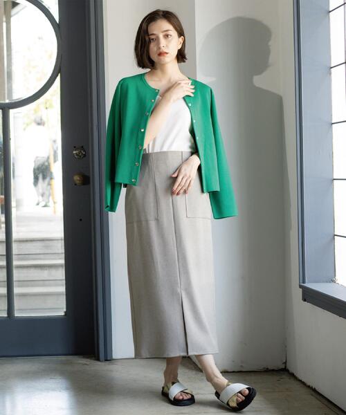 OPAQUE.CLIP（オペークドットクリップ）の「スナップボタンニットカーディガン【UVケア/洗濯機OK】《6col/S～LL》（カーディガン/ボレロ・レディース・アイボリー/ブラック/ネイビー系5/グリーン/キャメル/ボルドー・36/38/40/42）」の11枚目の写真