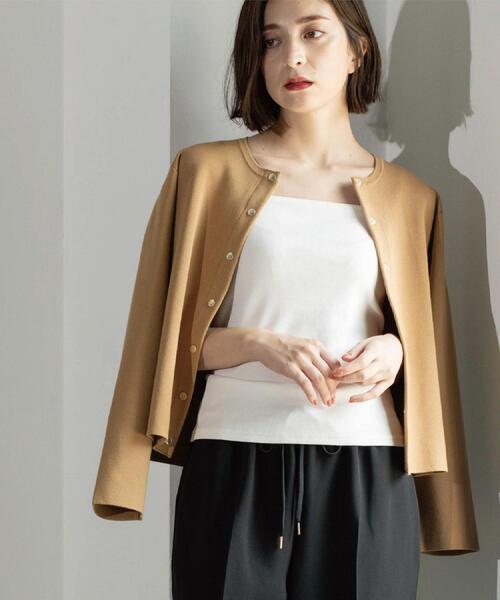 OPAQUE.CLIP（オペークドットクリップ）の「スナップボタンニットカーディガン【UVケア/洗濯機OK】《6col/S～LL》（カーディガン/ボレロ・レディース・アイボリー/ブラック/ネイビー系5/グリーン/キャメル/ボルドー・36/38/40/42）」の16枚目の写真