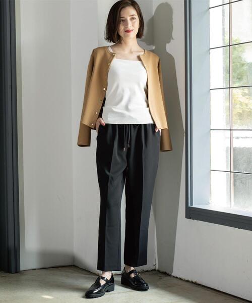 OPAQUE.CLIP（オペークドットクリップ）の「スナップボタンニットカーディガン【UVケア/洗濯機OK】《6col/S～LL》（カーディガン/ボレロ・レディース・アイボリー/ブラック/ネイビー系5/グリーン/キャメル/ボルドー・36/38/40/42）」の18枚目の写真