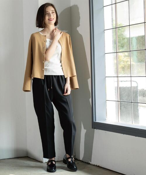 OPAQUE.CLIP（オペークドットクリップ）の「スナップボタンニットカーディガン【UVケア/洗濯機OK】《6col/S～LL》（カーディガン/ボレロ・レディース・アイボリー/ブラック/ネイビー系5/グリーン/キャメル/ボルドー・36/38/40/42）」の19枚目の写真