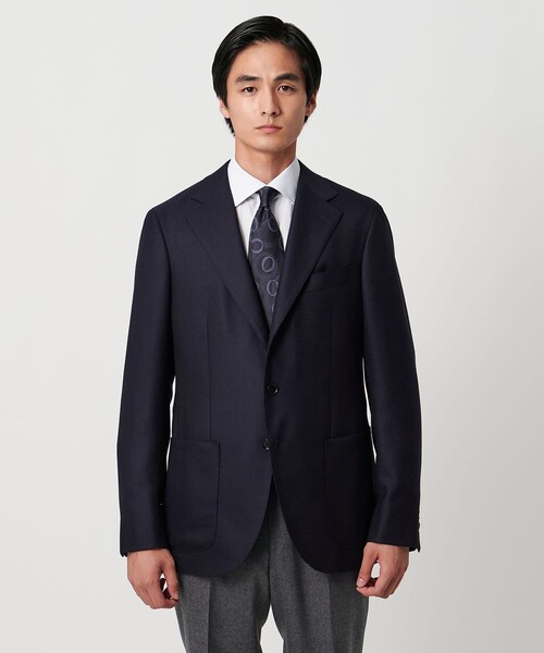 タスマニアウール ホップサック 3ボタン シングルジャケット S‐MODEL