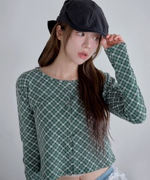 カーディガン/ボレロ（グリーン・カーキ/緑色系・チェック柄