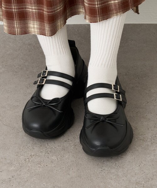 25AW】リボン厚底バレエシューズ（その他シューズ）｜w closet