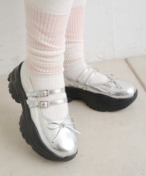 w closet(ダブルクローゼット)の「【25AW】リボン厚底バレエシューズ(その他シューズ・レディース・ブラック/シルバー/オフホワイト・SMALL/MEDIUM/LARGE)」の10枚目の写真