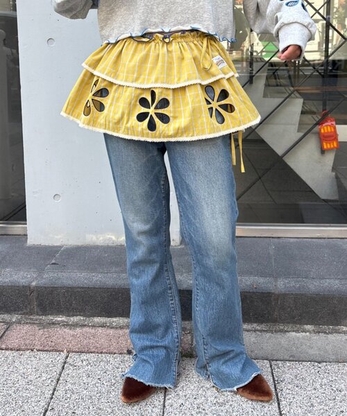 HELLO.SANFRANCISCO（ハローサンフランシスコ）の「【HELLO.SANFRANCISCO/ハローサンフランシスコ】マルチウェイフラワーカット巻きスカート（スカート・レディース・ホワイト/ベージュ/イエロー・ONE SIZE）」の6枚目の写真