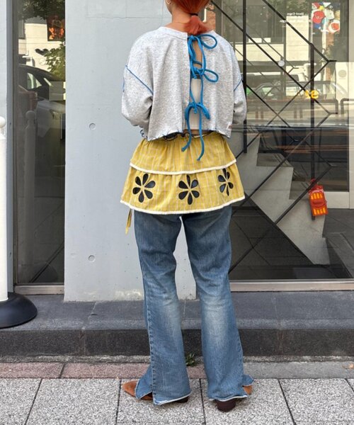 HELLO.SANFRANCISCO（ハローサンフランシスコ）の「【HELLO.SANFRANCISCO/ハローサンフランシスコ】マルチウェイフラワーカット巻きスカート（スカート・レディース・ホワイト/ベージュ/イエロー・ONE SIZE）」の9枚目の写真