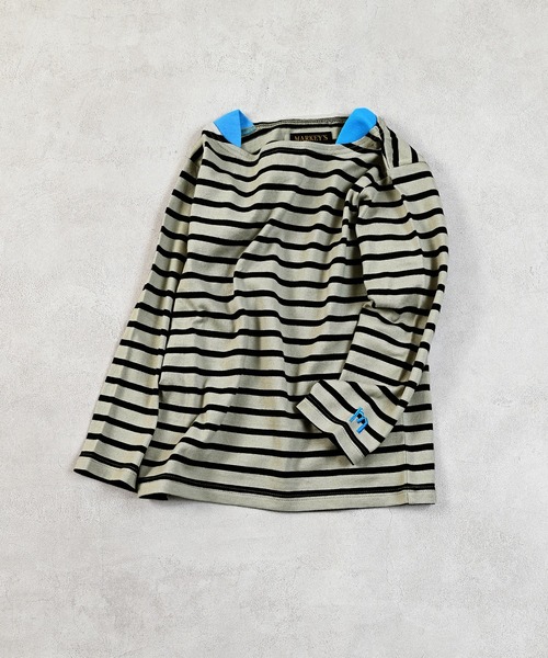 MARKEY'S（マーキーズ）の「バスクボーダーシャツ（Tシャツ/カットソー・キッズ・ブラック系その他/ブルー系その他/ライトグリーン/ピンク系その他/ブラウン系その他/マルチ・80/90/95/100/110/120/130/140/150）」の2枚目の写真