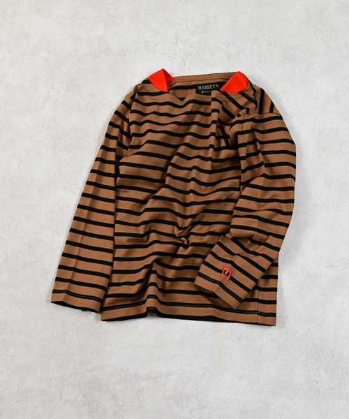 MARKEY'S（マーキーズ）の「バスクボーダーシャツ（Tシャツ/カットソー・キッズ・ブラック系その他/ブルー系その他/ライトグリーン/ピンク系その他/ブラウン系その他/マルチ・80/90/95/100/110/120/130/140/150）」の3枚目の写真