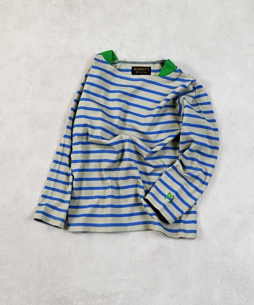 MARKEY'S（マーキーズ）の「バスクボーダーシャツ（Tシャツ/カットソー・キッズ・ブラック系その他/ブルー系その他/ライトグリーン/ピンク系その他/ブラウン系その他/マルチ・80/90/95/100/110/120/130/140/150）」の4枚目の写真