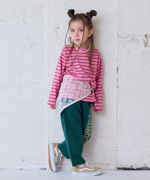 MARKEY'S（マーキーズ）の「バスクボーダーシャツ（Tシャツ/カットソー・キッズ・ブラック系その他/ブルー系その他/ライトグリーン/ピンク系その他/ブラウン系その他/マルチ・80/90/95/100/110/120/130/140/150）」の12枚目の写真