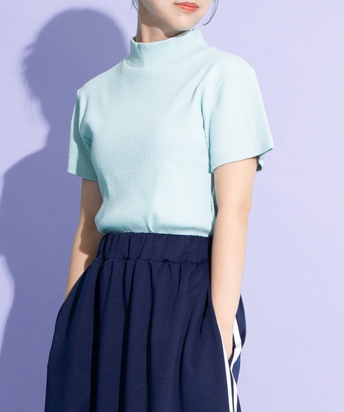 PUNYUS（プニュズ）の「ハイネックリブＴシャツ（Tシャツ/カットソー・レディース・ブラウン/ブラック/サックスブルー・1/2/3/4）」の3枚目の写真