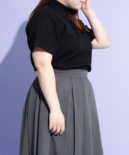 PUNYUS（プニュズ）の「ハイネックリブＴシャツ（Tシャツ/カットソー・レディース・ブラウン/ブラック/サックスブルー・1/2/3/4）」の10枚目の写真