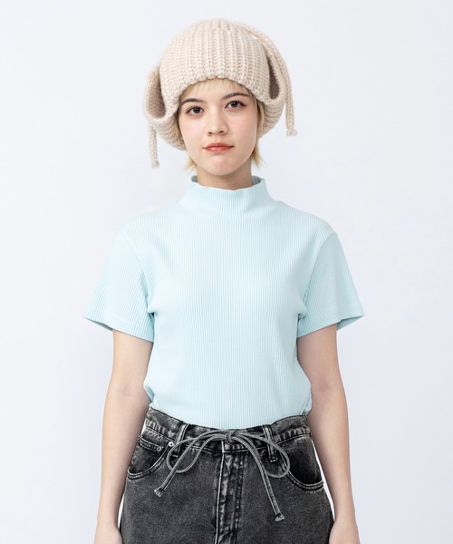 PUNYUS(プニュズ)の「ハイネックリブTシャツ(Tシャツ/カットソー・レディース・ブラウン/ブラック/サックスブルー・1/2/3/4)」の17枚目の写真