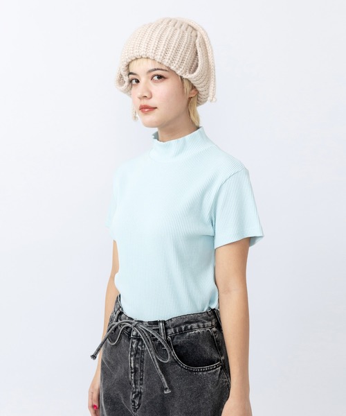 PUNYUS(プニュズ)の「ハイネックリブTシャツ(Tシャツ/カットソー・レディース・ブラウン/ブラック/サックスブルー・1/2/3/4)」の18枚目の写真