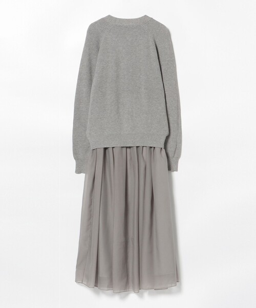 BEAMS HEART（ビームスハート）の「【セットアイテム】Vネック ニットカーディガン × シアー フレアスカート（ワンピース・レディース・カーキ/ブラック/グレー・FREE）」の22枚目の写真