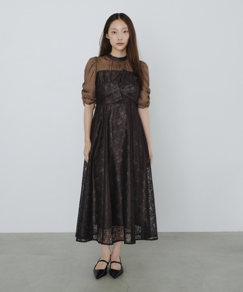 ノットリボンレースドレス / knot ribbon lace dress（ドレス
