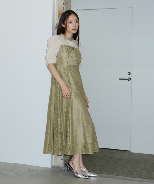 ノットリボンレースドレス / knot ribbon lace dress（ドレス