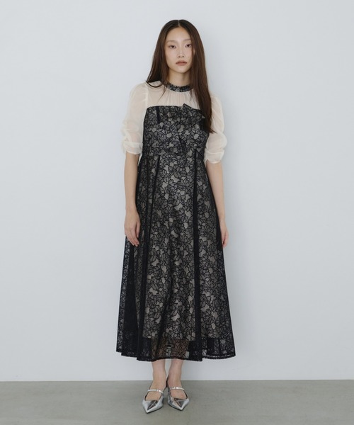 ノットリボンレースドレス / knot ribbon lace dress（ドレス