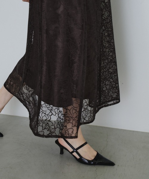 ANDRESD(アンドレスド)の「ノットリボンレースドレス / knot ribbon lace dress(ドレス・レディース・ブルーグレー/ブラック/ブラウン/イエロー/チャコール・S/L/M)」の10枚目の写真