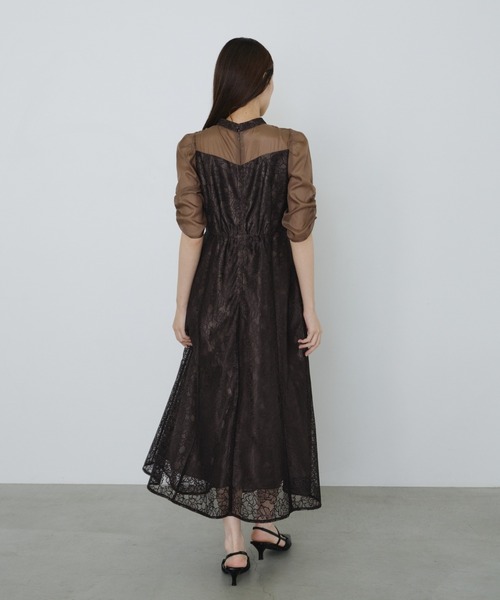 ANDRESD(アンドレスド)の「ノットリボンレースドレス / knot ribbon lace dress(ドレス・レディース・ブルーグレー/ブラック/ブラウン/イエロー/チャコール・S/L/M)」の8枚目の写真