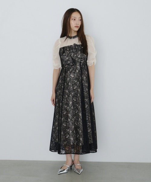 セール】ノットリボンレースドレス / knot ribbon lace dress（ドレス