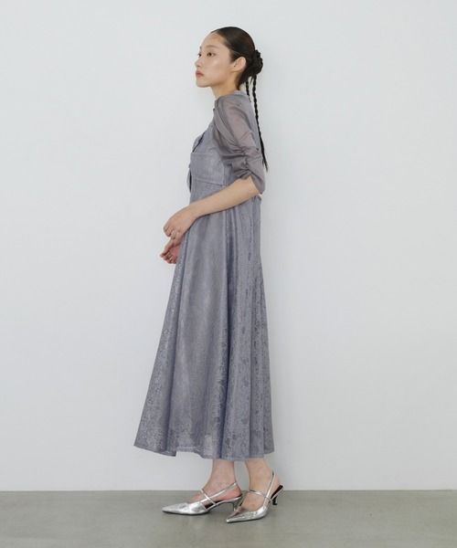 ANDRESD(アンドレスド)の「ノットリボンレースドレス / knot ribbon lace dress(ドレス・レディース・ブルーグレー/ブラック/ブラウン/イエロー/チャコール・S/L/M)」の20枚目の写真