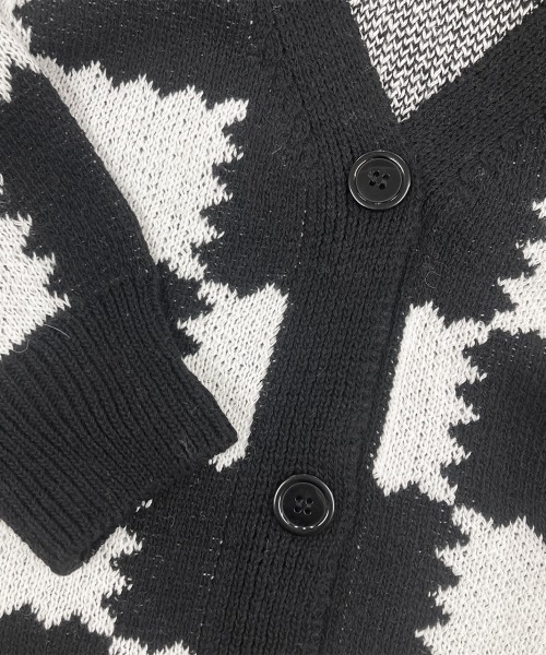 セール】ブロックチェック柄ニットカーディガン（カーディガン/ボレロ