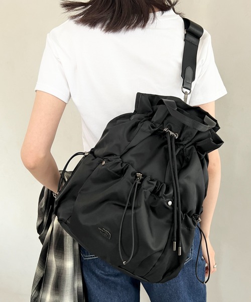 THE NORTH FACE（ザノースフェイス）の「国内未発売 THE NORTH FACE(ザ・ノースフェイス)/3WAY 巾着型 ショルダー ボディバッグ リュック バックパック/BONNEY PACK M（バックパック/リュック・レディース・ブラック/クリーム/ピンク/ブラック系その他/グレー・FREE）」の18枚目の写真