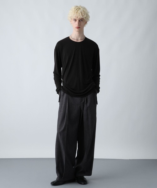 HARE（ハレ）の「アシメギャザーカットソー(HARE)（Tシャツ/カットソー・メンズ・パープル/ブラック/グレー・FREE）」の7枚目の写真