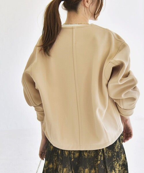 quaranciel:〈洗濯機可能〉ダンボール 裏起毛 ノーカラー コクーン