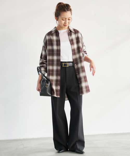 Spick & Span（スピックアンドスパン）の「メタルボタンオンブレーチェックルーズシャツ（シャツ/ブラウス・レディース・その他4/その他2/マルチ・FREE）」の8枚目の写真