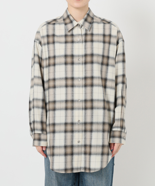 Spick and Span メタルボタンオンブレーチェックルーズシャツ メタルボタンオンブレーチェックルーズシャツ（シャツ／ブラウス