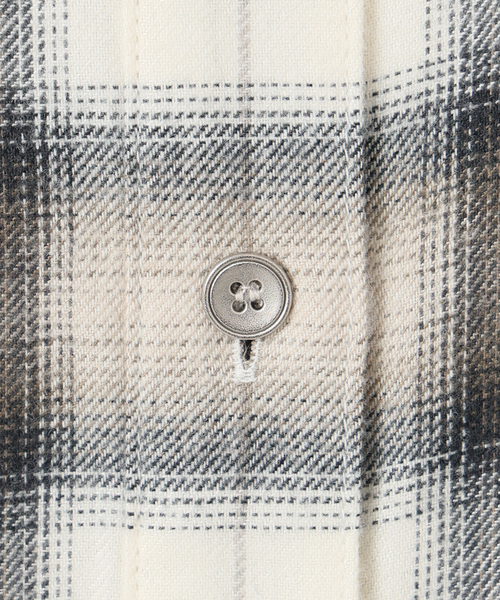 メタルボタンオンブレーチェックルーズシャツ（シャツ/ブラウス