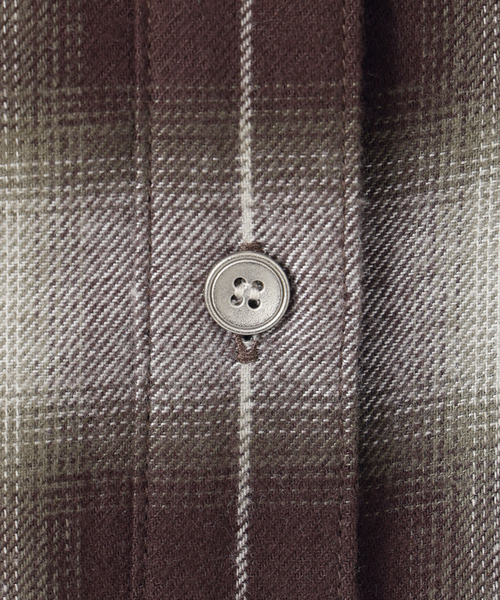 メタルボタンオンブレーチェックルーズシャツ（シャツ/ブラウス