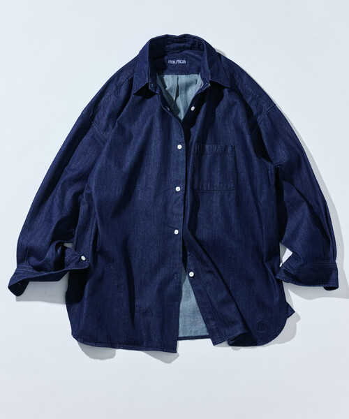 セール】NAUTICA/ノーティカ ヴィンテージライク デニムラウンドシャツ