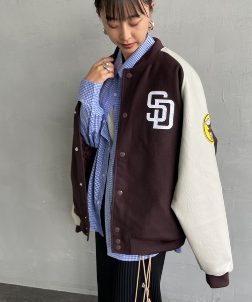 ☆ FANATIC・スタジャン/L/ポリエステルワッペンMサイズ FANATICS/ファナティクス] 別注 MLBロゴワッペン メルトン
