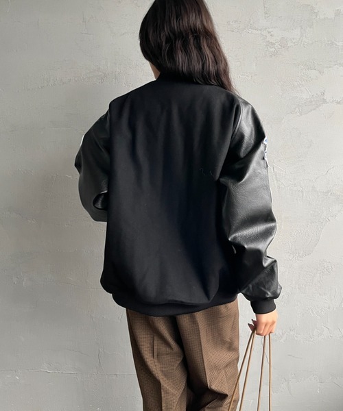 FANATICS/ファナティクス] 別注 MLBロゴワッペン メルトンスタジャン